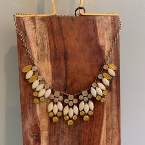Kate Spade yellow and white statement necklace